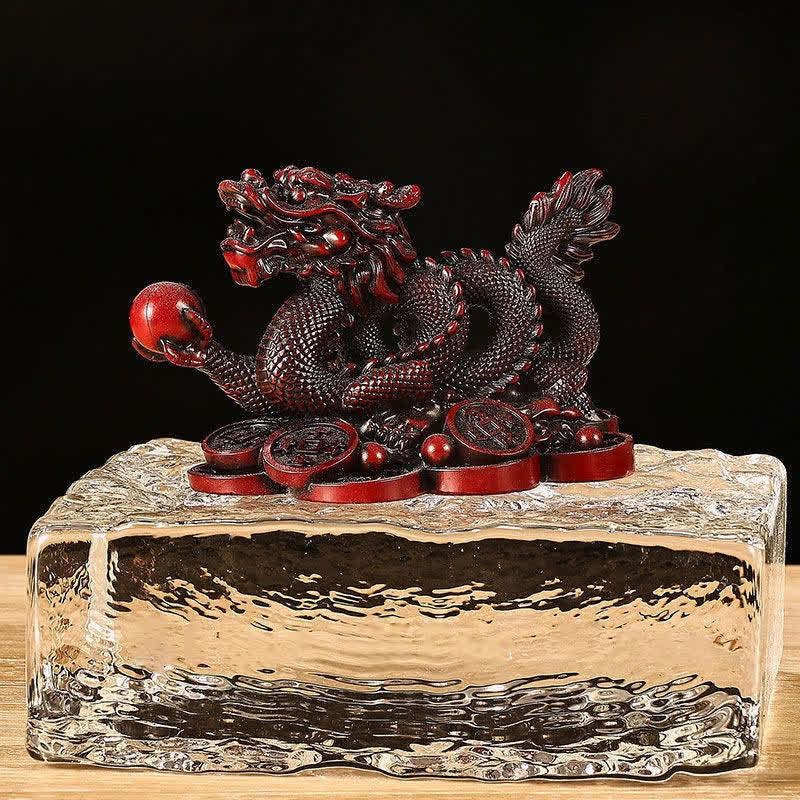 Pièce de monnaie Feng Shui en cuivre représentant un dragon | Richesse et chance
