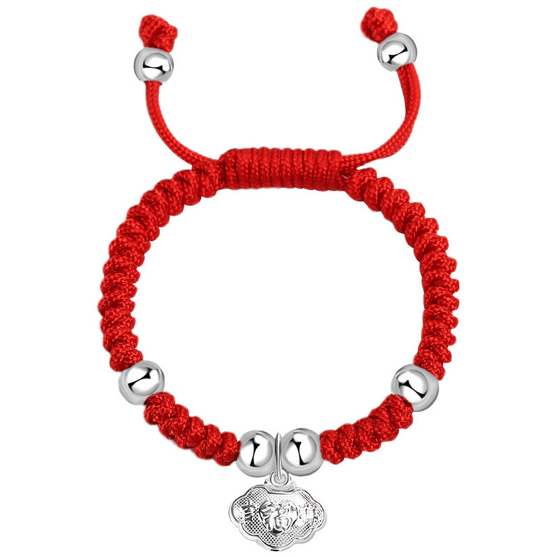 Bracelet spirituel en argent sterling pour enfants avec breloque personnage Fu