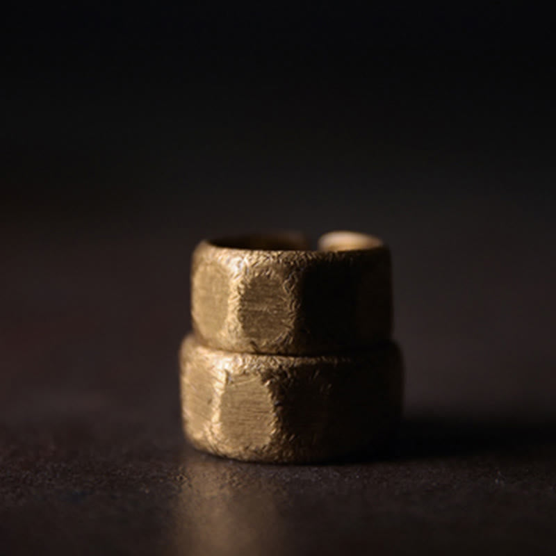 Bague de richesse ajustable en cuivre et laiton | Guérison spirituelle et chance