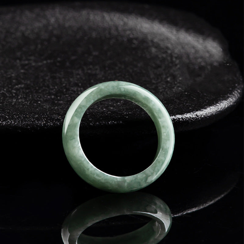 Bague de guérison en jade | Pierre naturelle, largeur 6,5 mm