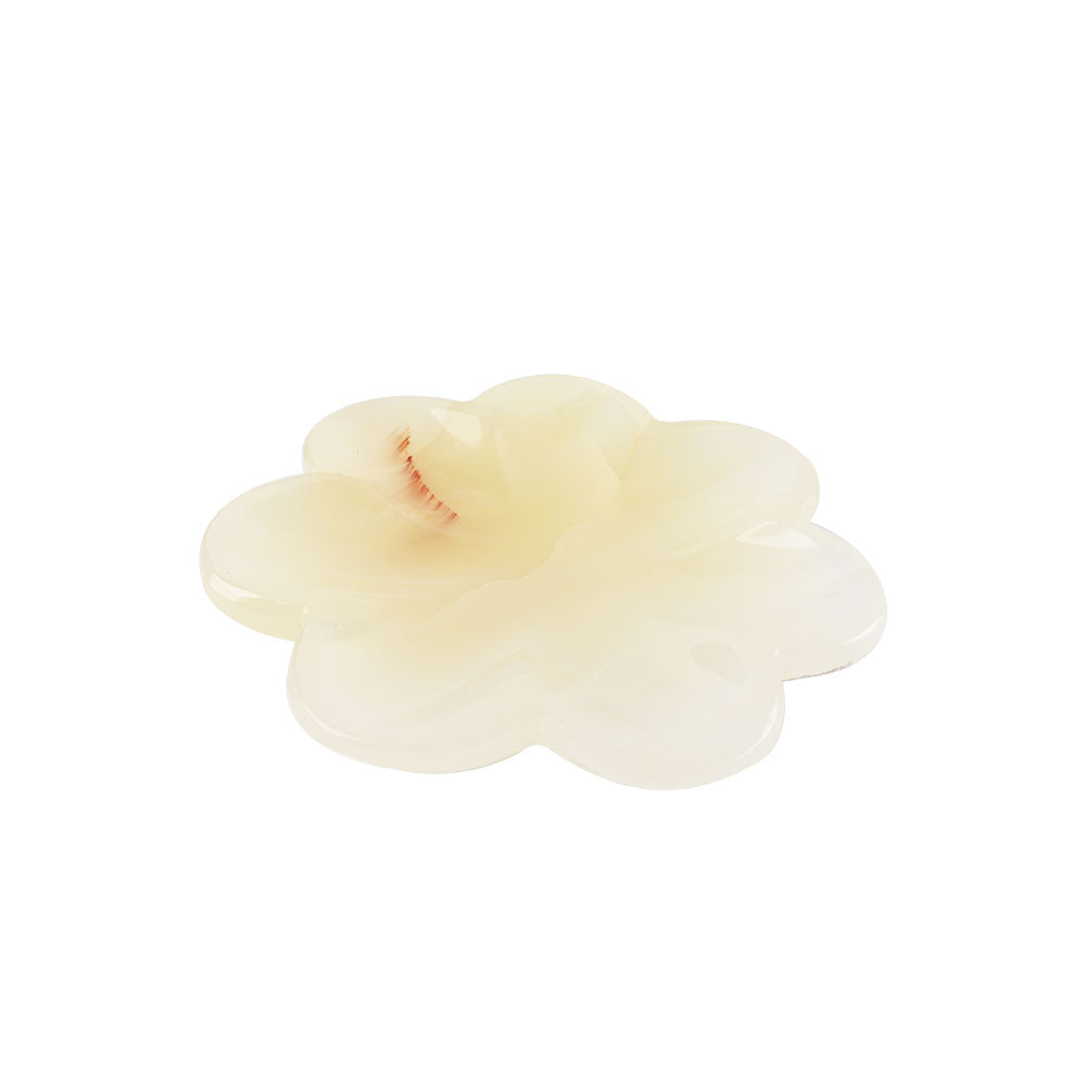 Bol en forme de fleur de jade afghan, spécimen de cristal de 10 cm