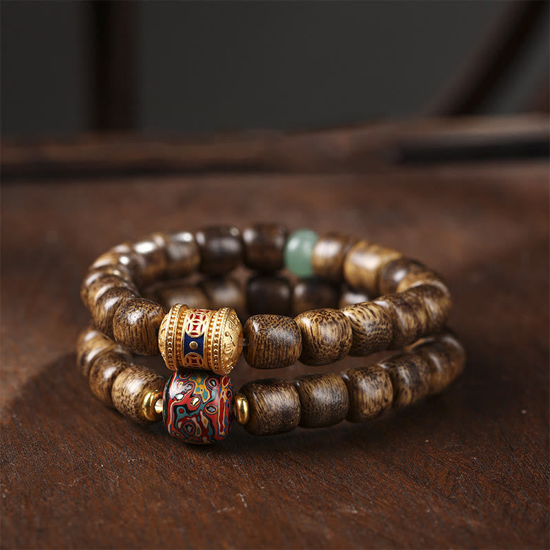 Bracelet en bois d'agar 14-15 cm pour le calme et la force spirituelle