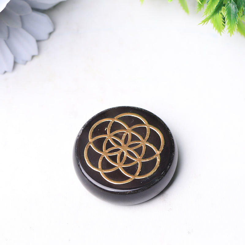 Pierre de paume ronde en agate de 4,5 cm pour la méditation et l'énergie