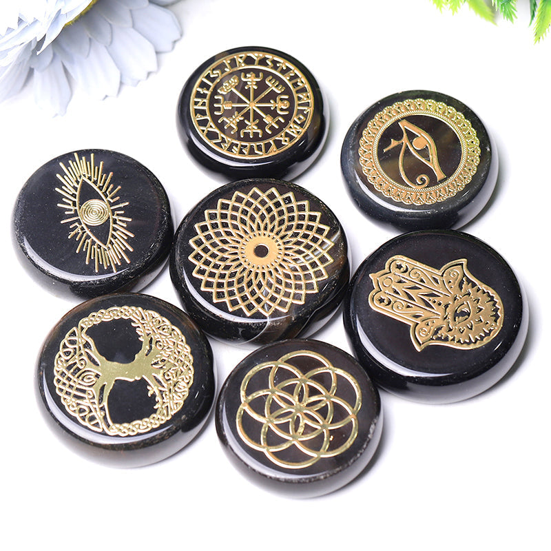 Pierre de paume ronde en agate de 4,5 cm pour la méditation et l'énergie