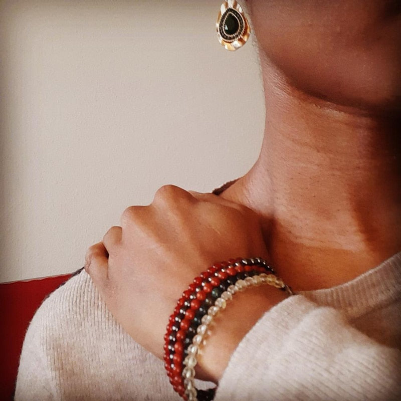 Ensemble de bracelets de force en agate - 5 pièces Bijoux faits main
