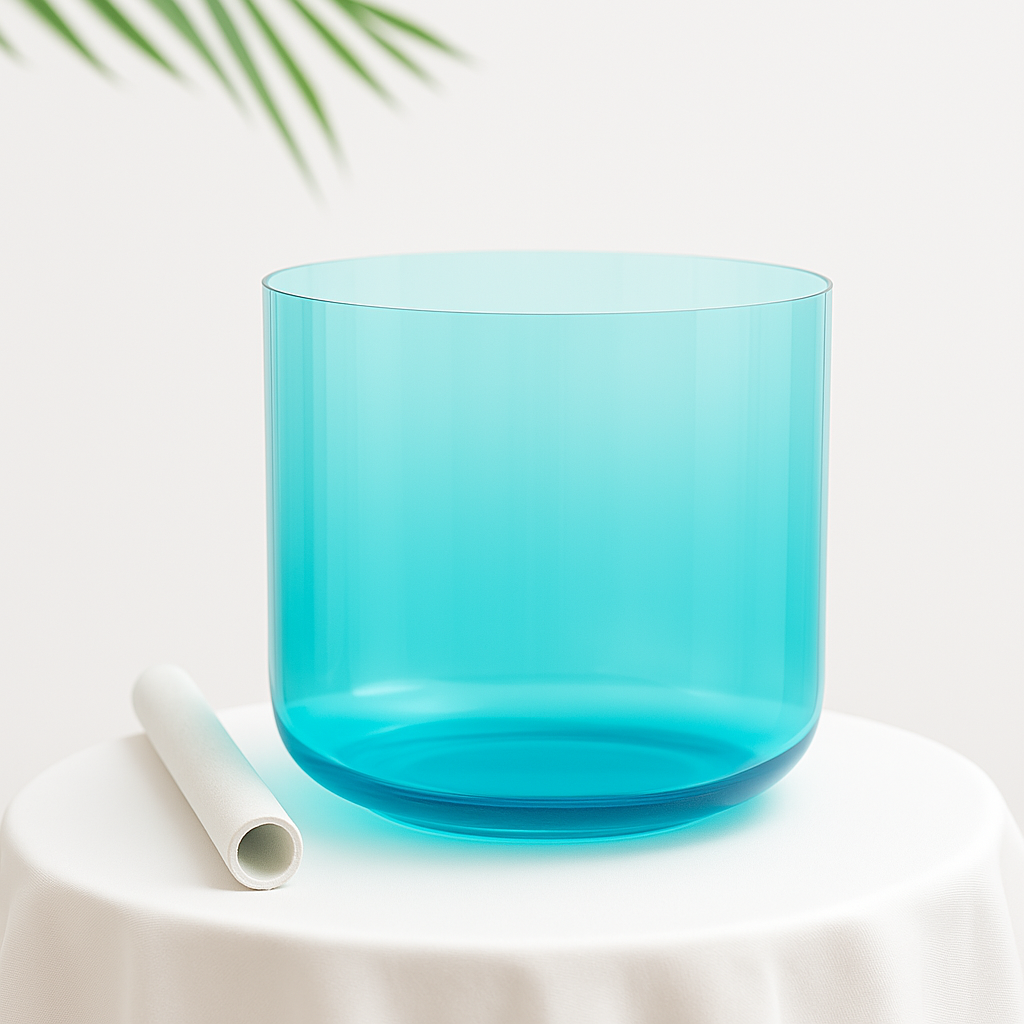 Bol chantant en cristal Alchemy Clear Blue G Note