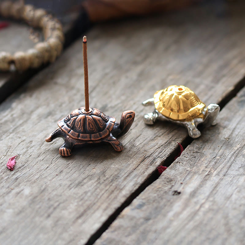 Brûleur d'encens en alliage tortue et escargot pour la méditation