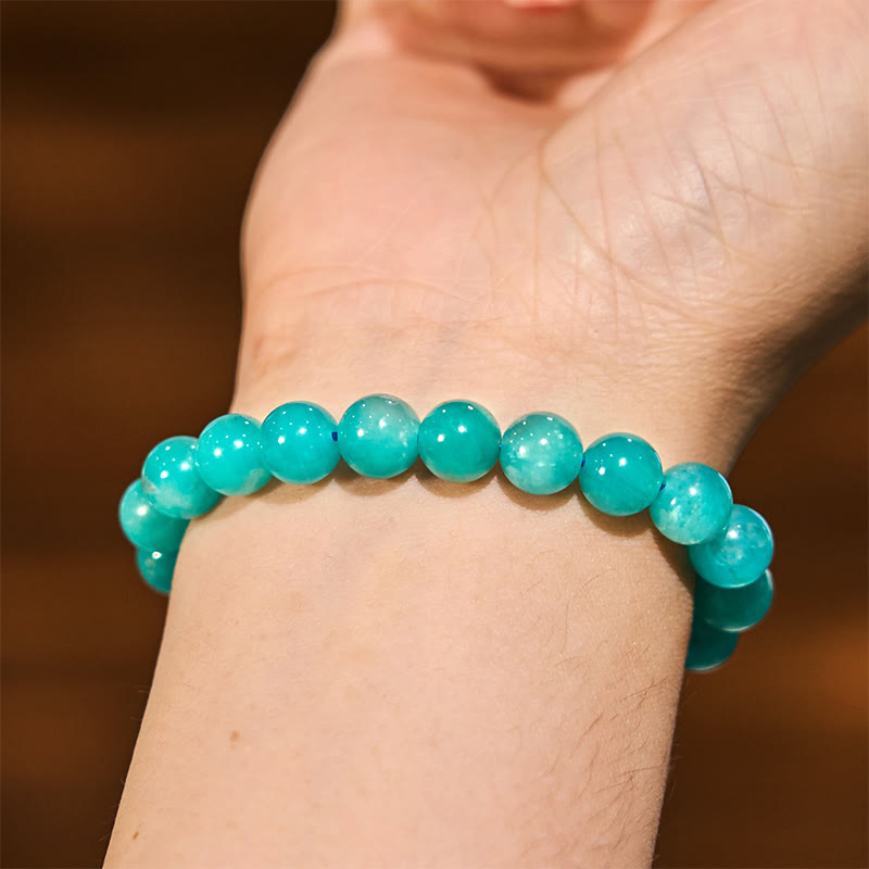 Bracelet d'équilibre positif en amazonite pour la confiance et la guérison