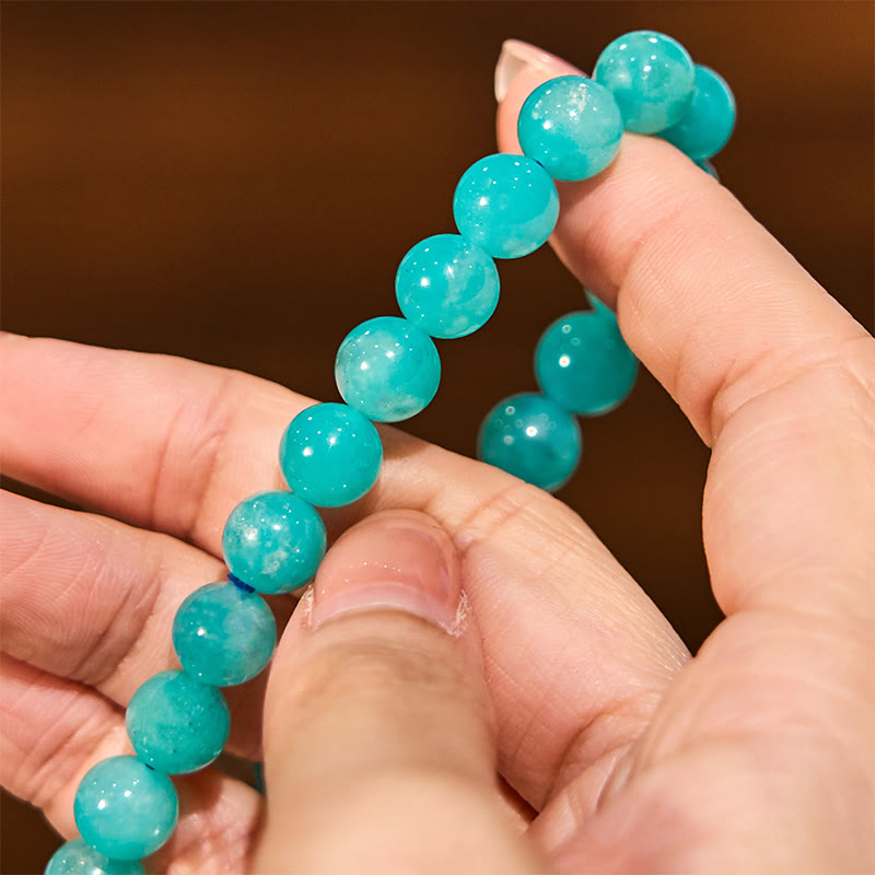 Bracelet d'équilibre positif en amazonite pour la confiance et la guérison