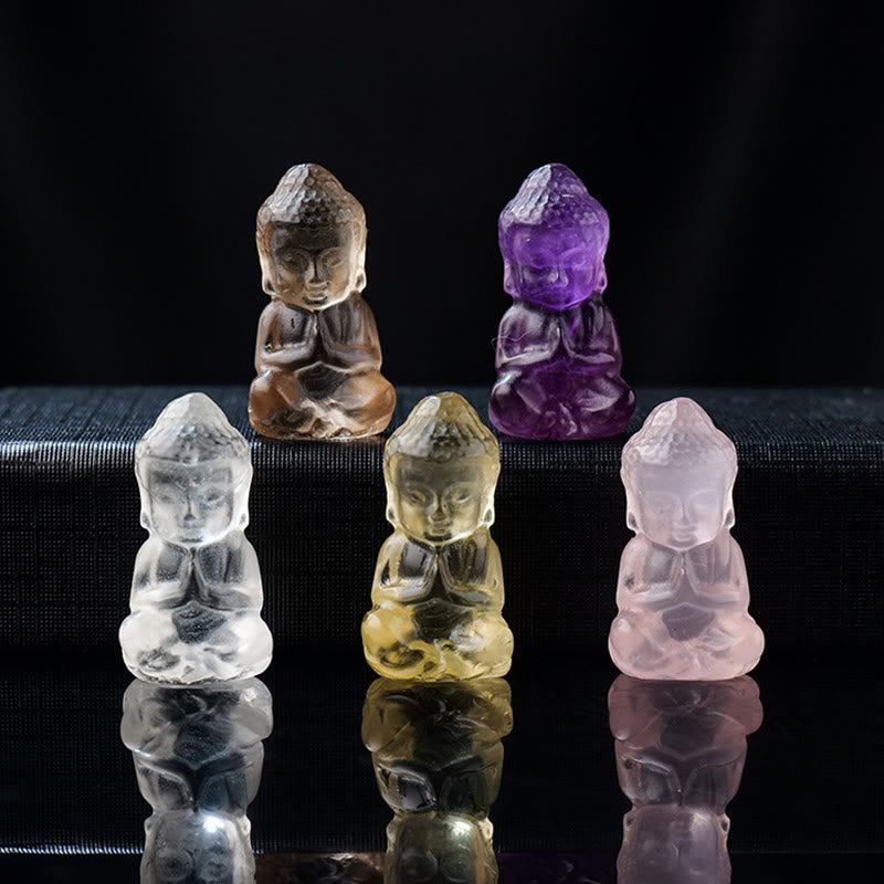 Collier pendentif Bouddha de guérison des chakras en améthyste 1,4 cm x 2,6 cm