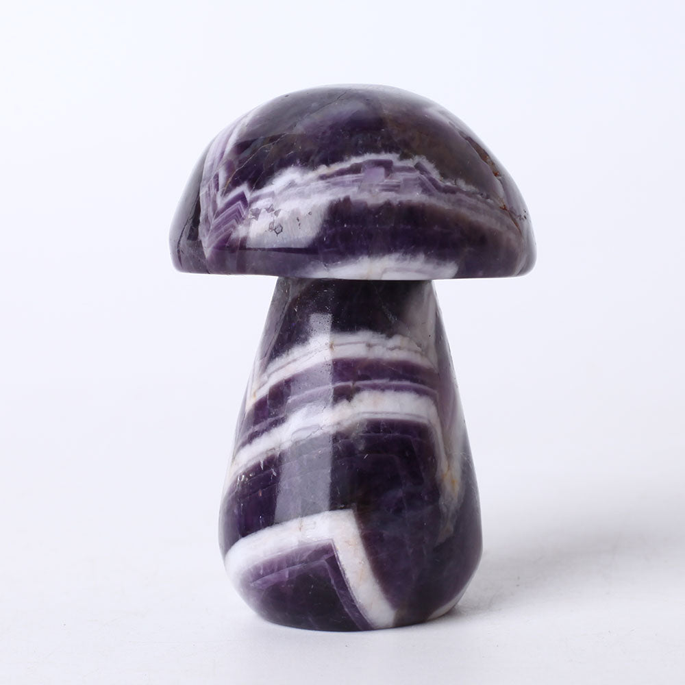 Pierre de guérison en forme de champignon en cristal d'améthyste de 6,6 cm