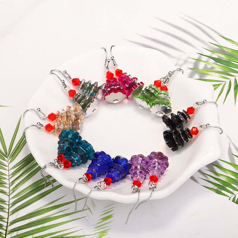 Boucles d'oreilles pendantes en améthyste | Cristaux variés, 3 cm