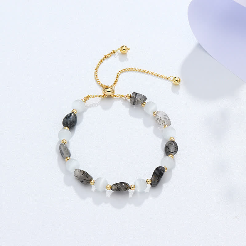 Bracelet de conscience spirituelle en améthyste avec cristal rose et quartz
