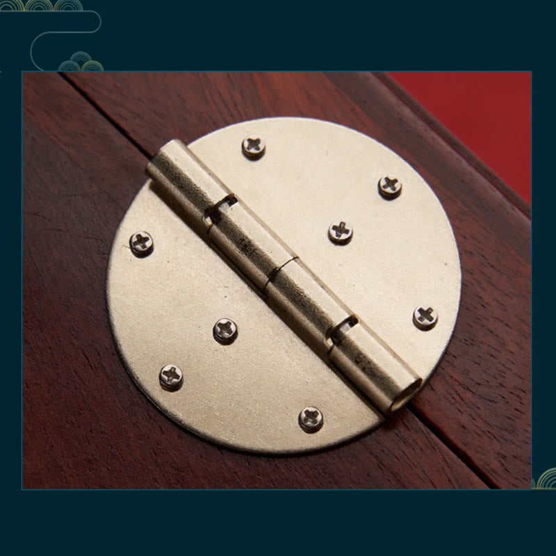 Coffret de rangement pour bijoux fait main en bois de santal rouge antique et palissandre