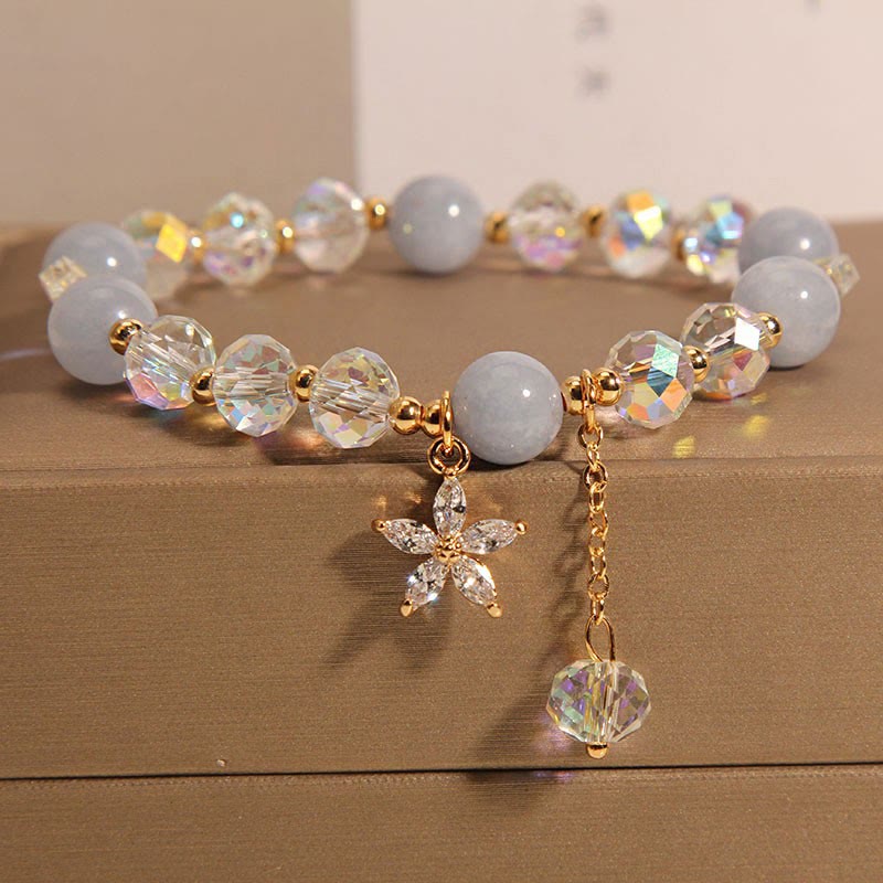 Bracelet Aigue-marine Naturel 14-16 cm Poignet Bijoux de Paix