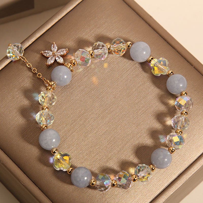 Bracelet Aigue-marine Naturel 14-16 cm Poignet Bijoux de Paix