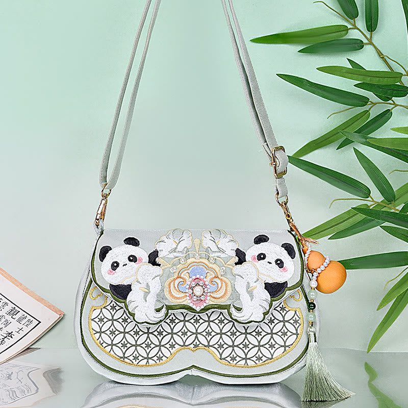 Sac de yoga avec pendentif en forme de gourde panda aigue-marine et sangle réglable