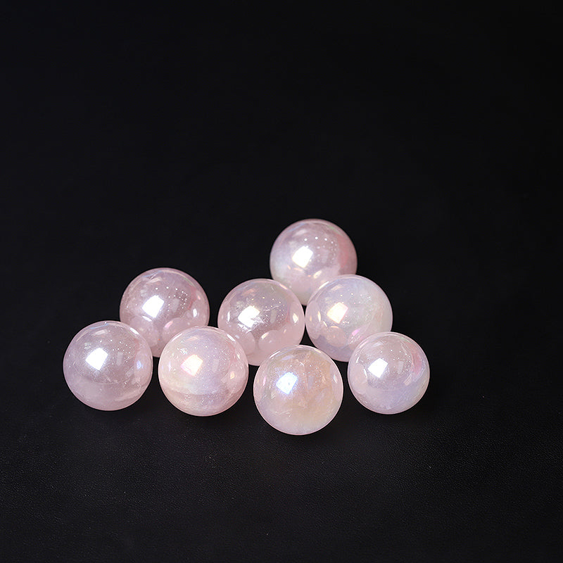 Sphère de guérison en quartz rose Aura 0,25 kg 20-30 mm
