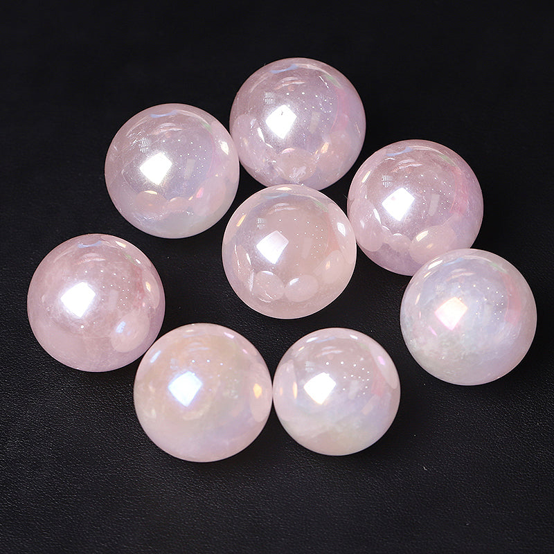 Sphère de guérison en quartz rose Aura 0,25 kg 20-30 mm