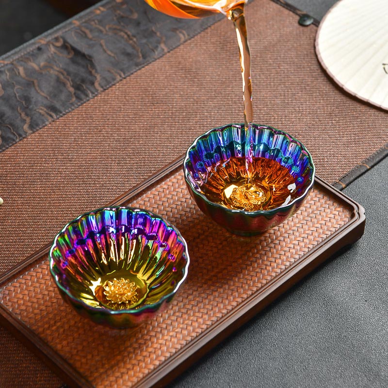 Tasse à thé Jian Zhan authentique Lotus Peacock 120 ml