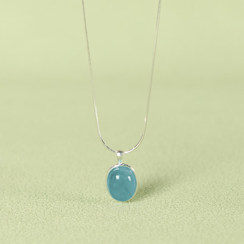 Collier aigue-marine authentique en argent sterling pour la paix