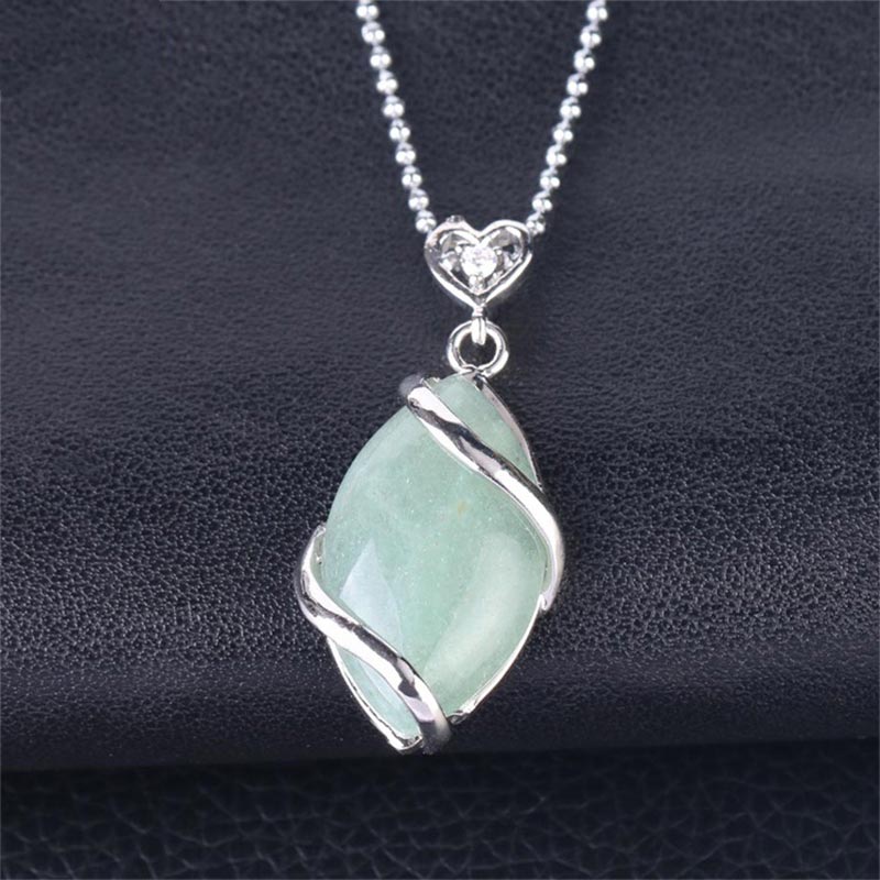 Amethyst Necklace with Natural Marquise Crystal Pendant