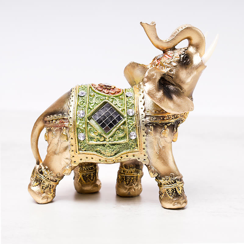 Figurine d'éléphant Feng Shui verte, petites, moyennes et grandes tailles