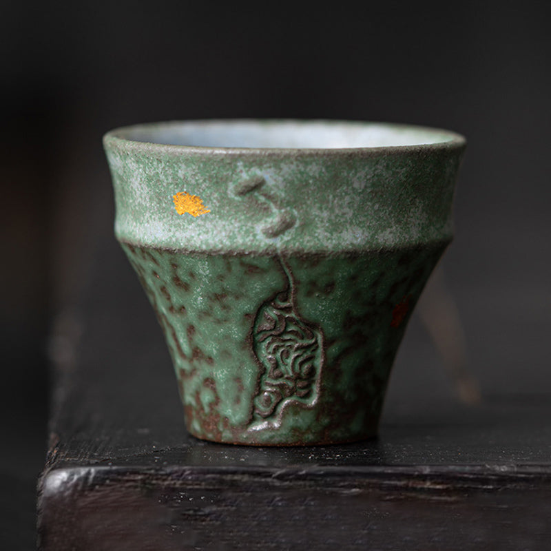Tasse à thé vintage en céramique 50 ml pour rituels de l'espace sacré