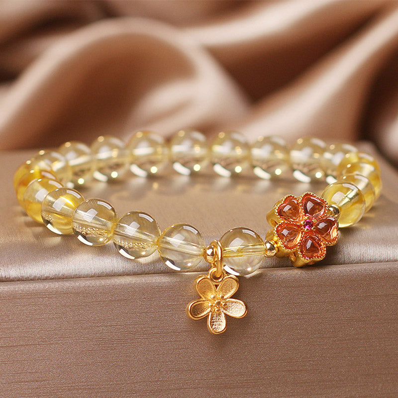 Bracelet Fleur de Prospérité Citrine 14-16cm