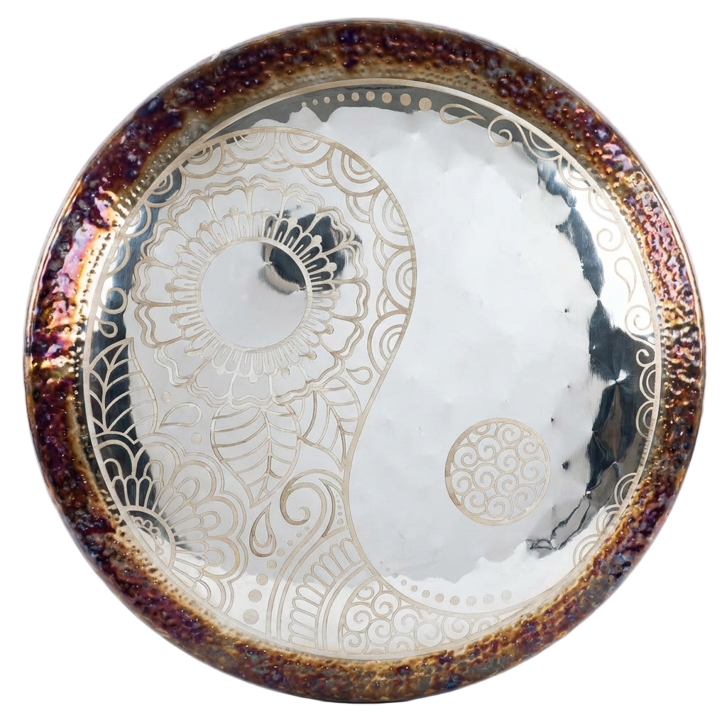 Instrument de Gong chinois Floral Yin Yang pour la relaxation sonore
