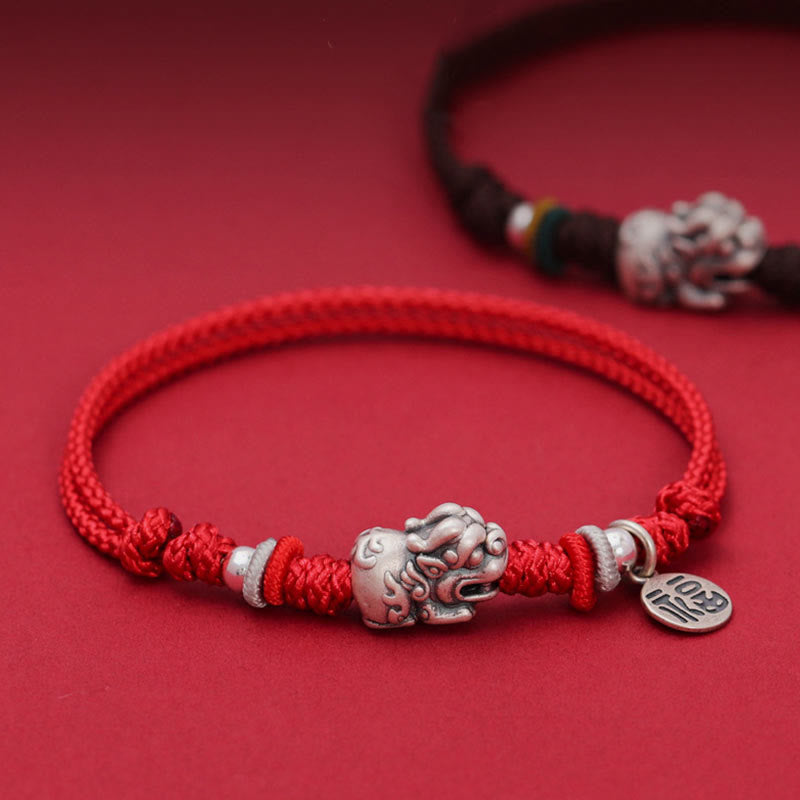 Authentic Sterling Silver PiXiu Prosperity Braided Bracelet