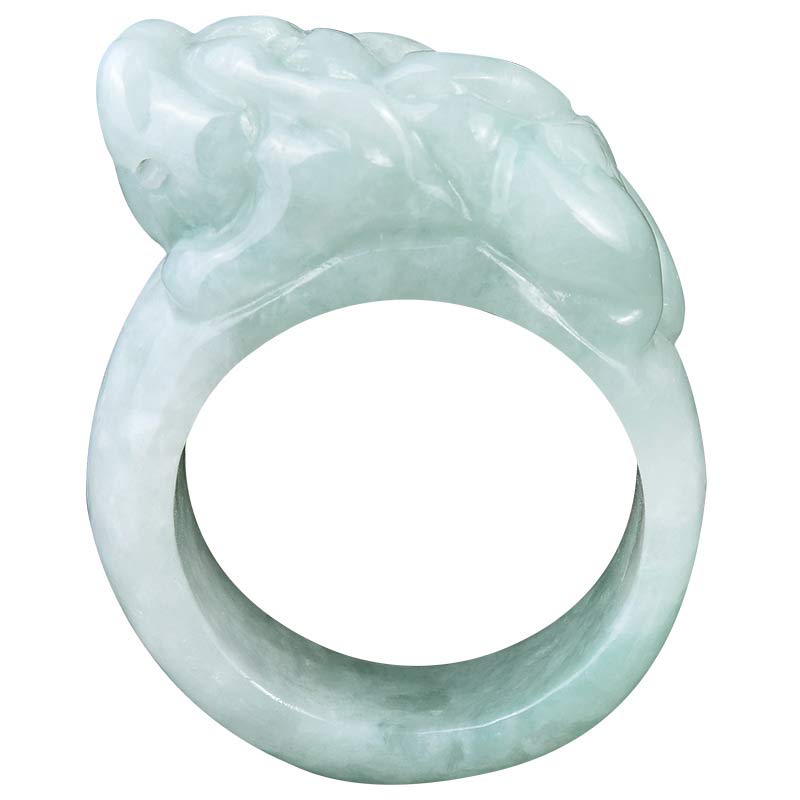 Bague porte-bonheur PiXiu en jade Fengshui pour la prospérité