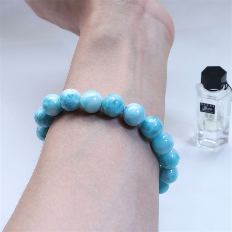 Bracelet Larimar Sagesse Confiance 8 mm Pierre Naturelle