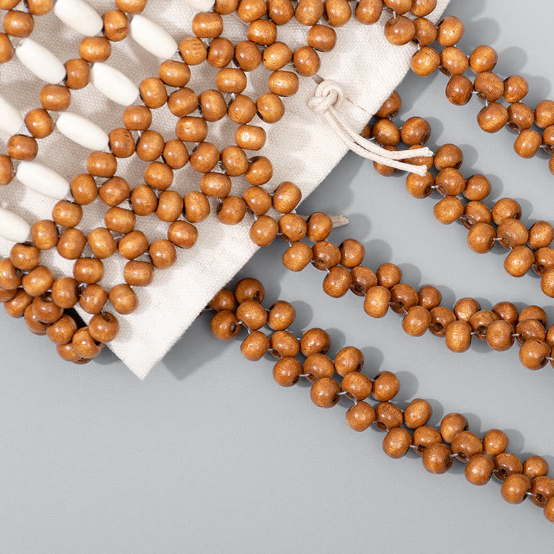 Sac seau en perles de bois 12 cm pour bijoux spirituels