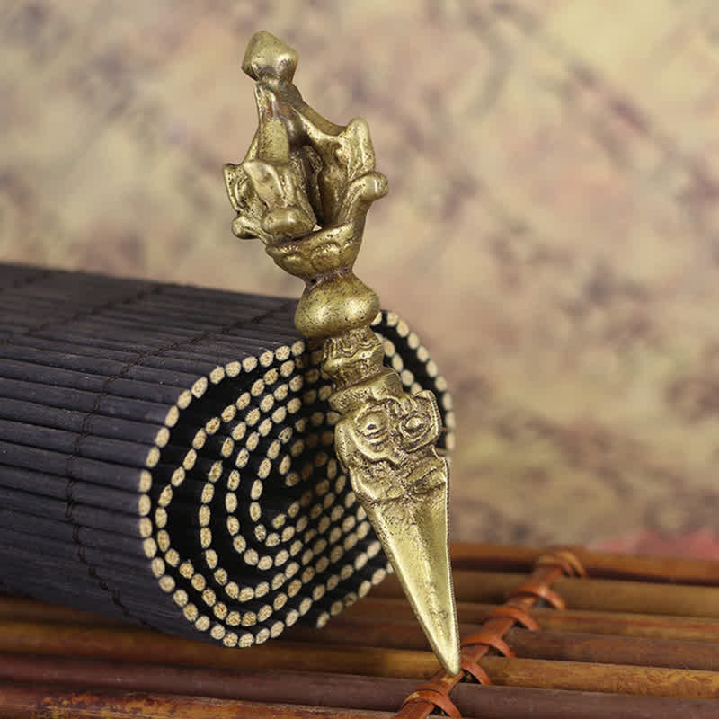 Décoration de méditation tibétain en cuivre Vajra Dorje 8,5 cm