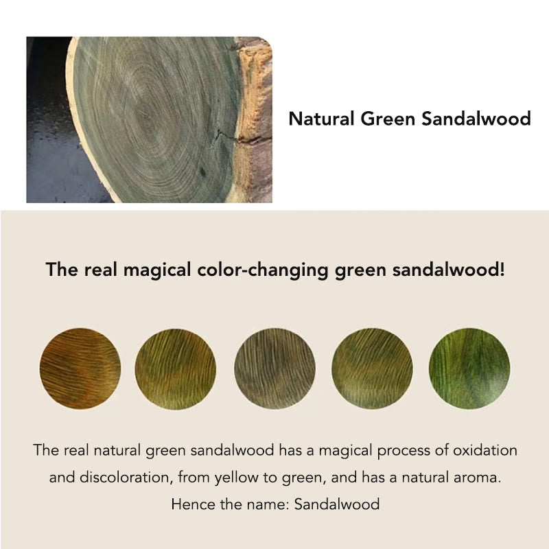 Bracelet apaisant en bois de santal vert et lotus pour la tranquillité et la paix