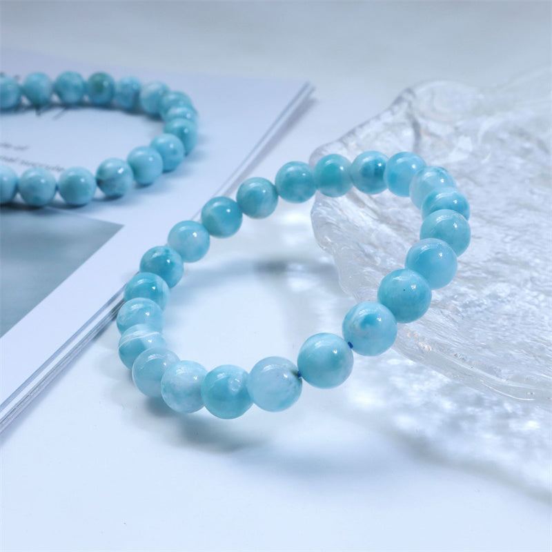 Bracelet Larimar Sagesse Confiance 8 mm Pierre Naturelle