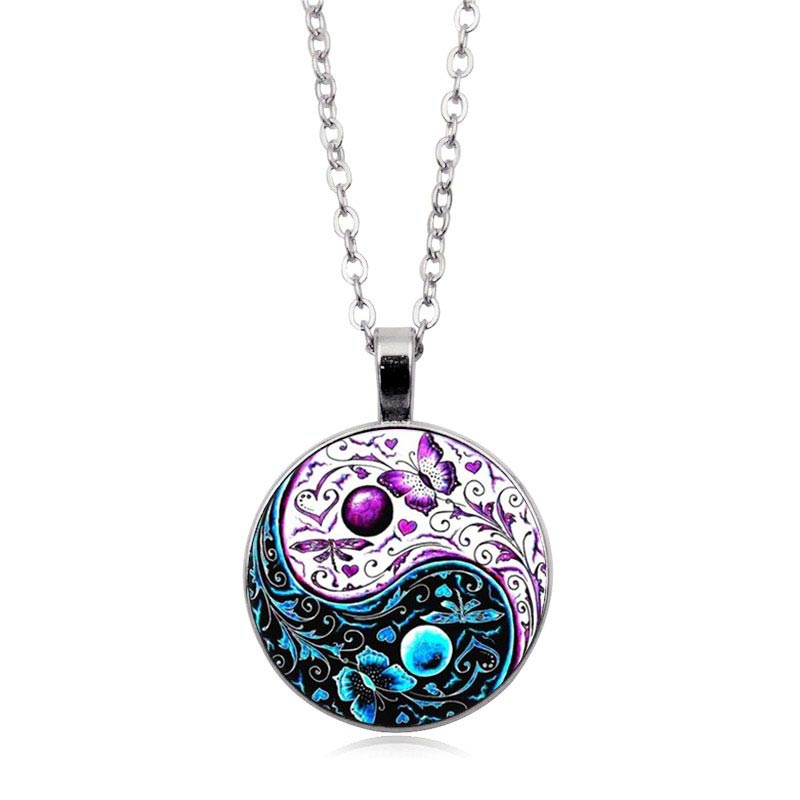 Collier pendentif équilibre Yin Yang en cuivre unisexe