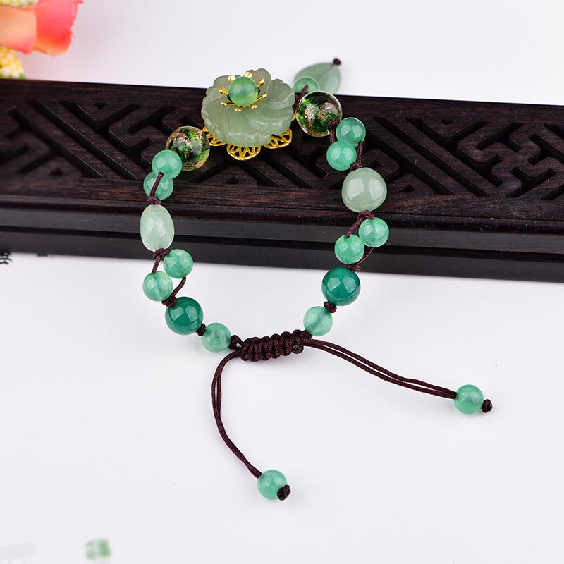 Bracelet porte-bonheur unisexe en jade vert, perles de 6 à 10 mm