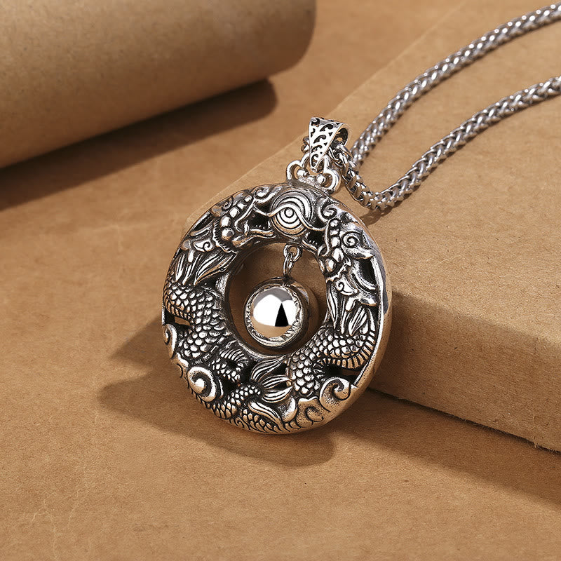 Collier Dragon en Cuivre Pendentif Protection et Succès