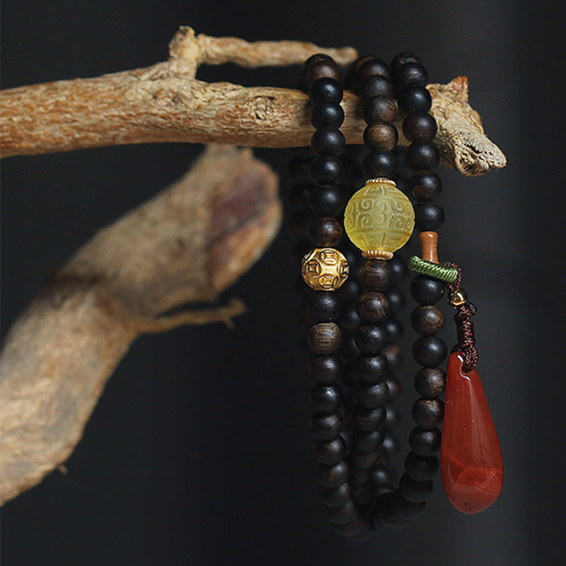 Bracelet Mala en bois d'agar Balance | Perles de méditation de 5 mm