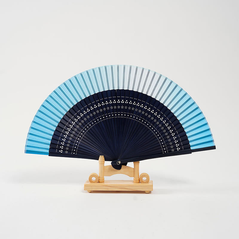 20cm Bamboo Folding Fan | Gradient Color Chinese Hand Fan