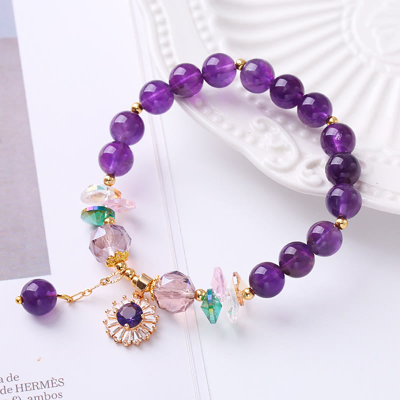 Amethyst Healing Bracelet 8mm for Spiritual Awareness