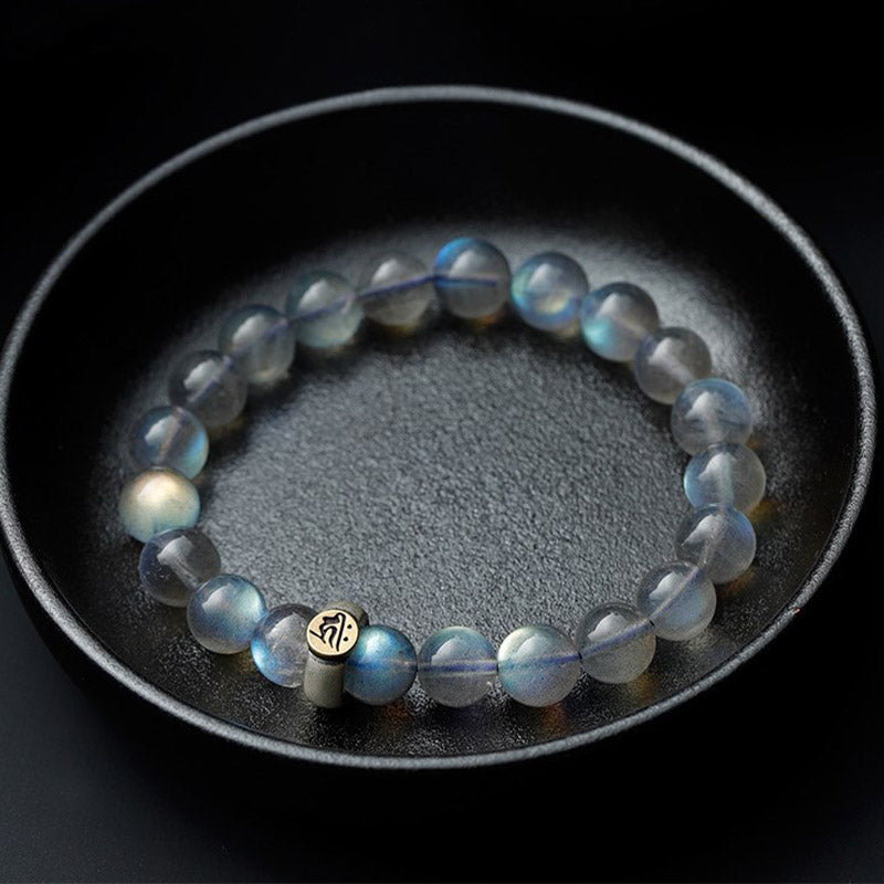 Bracelet Pierre de Lune 8 mm | 12 signes du zodiaque chinois : Amour calme
