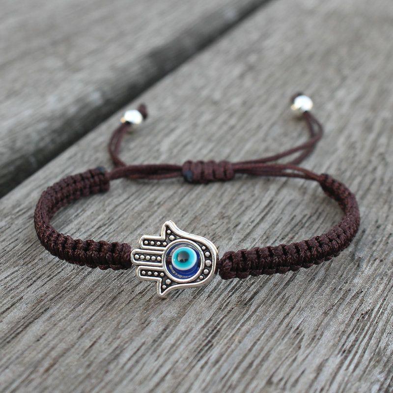 Bracelet de protection fait main avec symbole Hamsa | Chance et foi