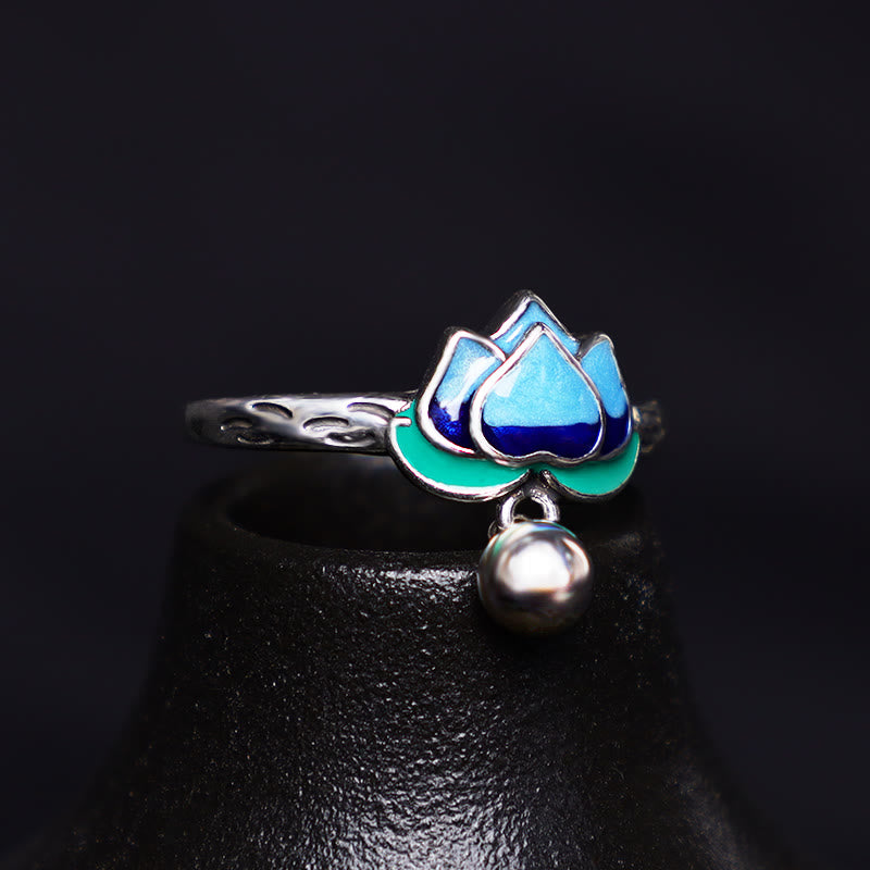 Bague Lotus en cuivre | Symbole d'illumination ajustable