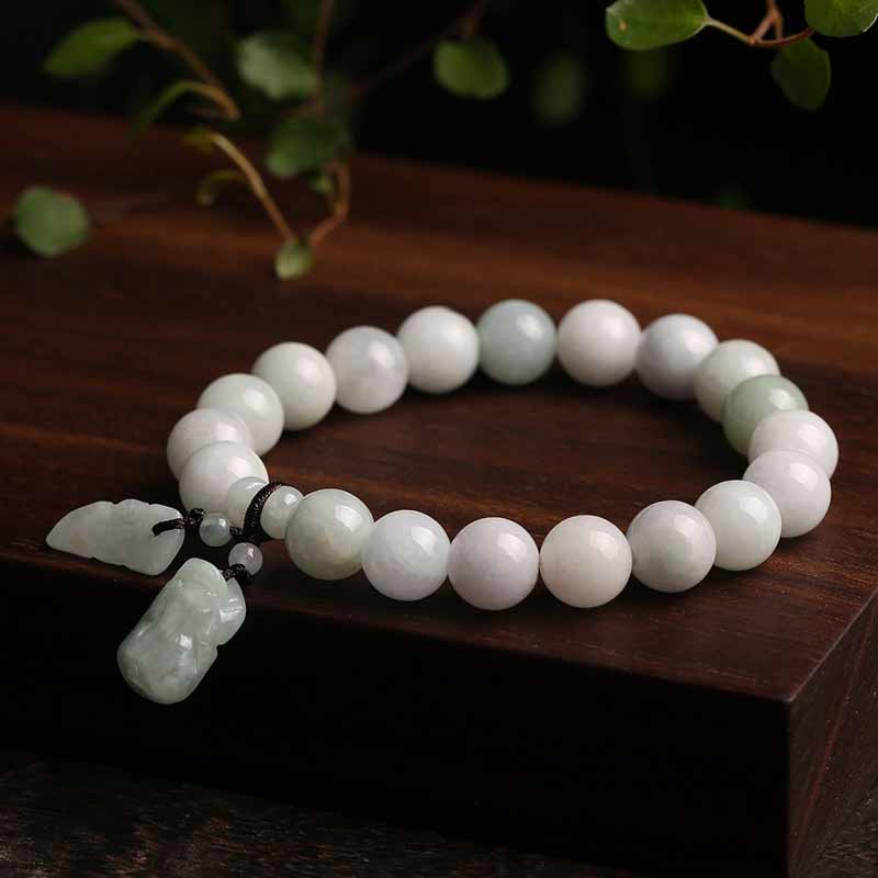 Jade Pixiu 10mm Success Bracelet for Prosperity & Wealth