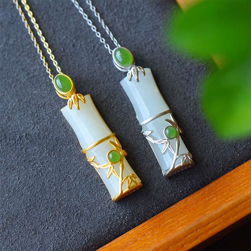 Collier de protection unisexe en jade blanc et jade cyan