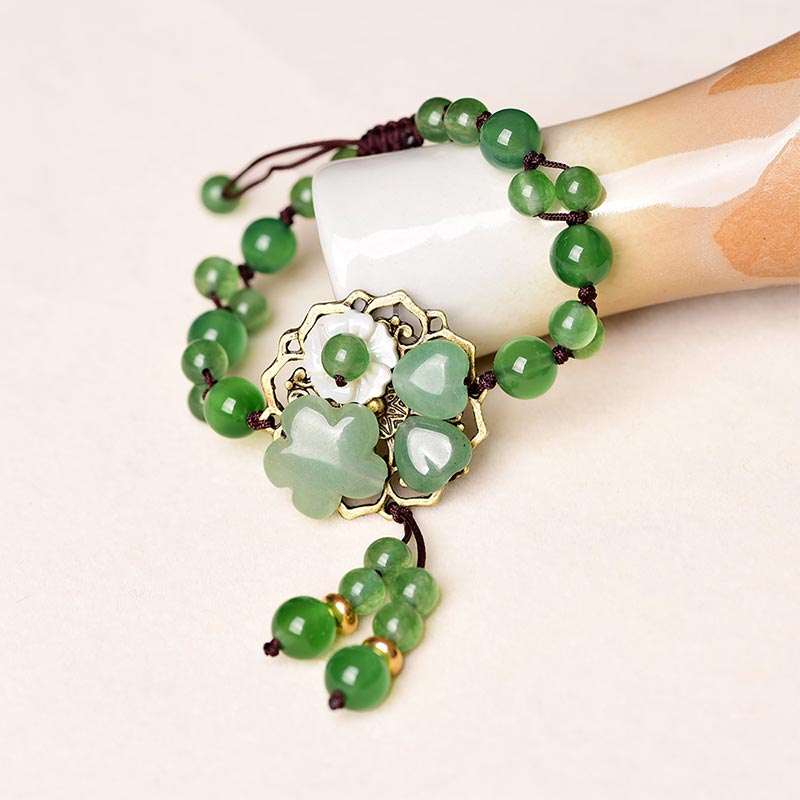 Bracelet porte-bonheur unisexe en jade vert, perles de 6 à 10 mm