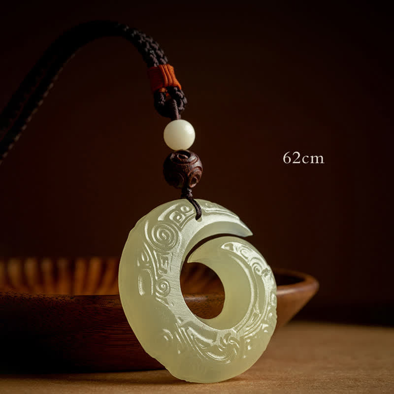 Collier en jade avec boucle de paix pour pendentif chance et prospérité